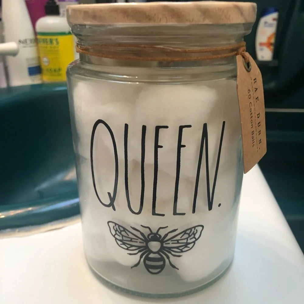 NIB RAE DUNN COTTON BALL JAR